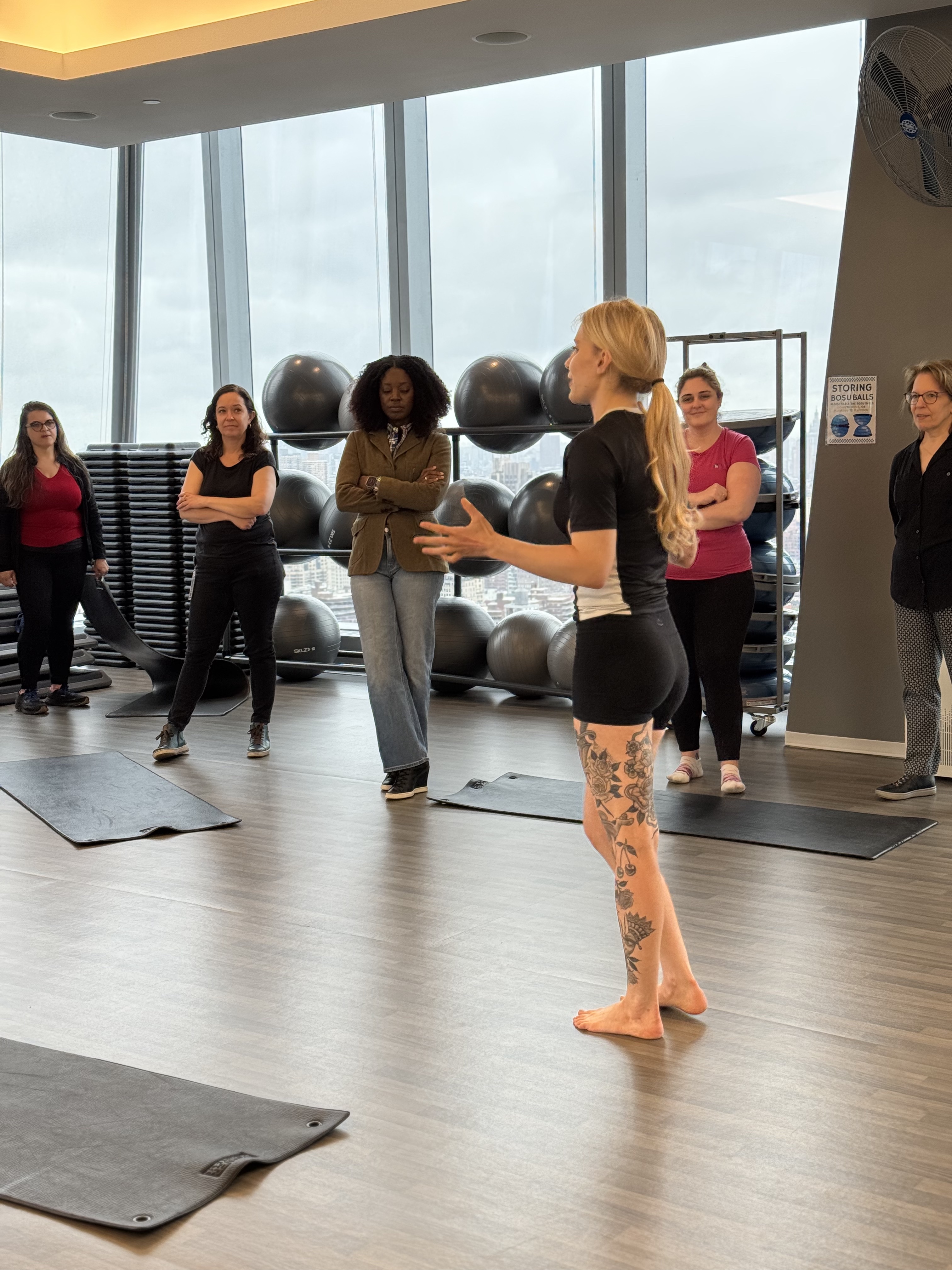 Lux teaching self defense seminar at Warner Bros NYC